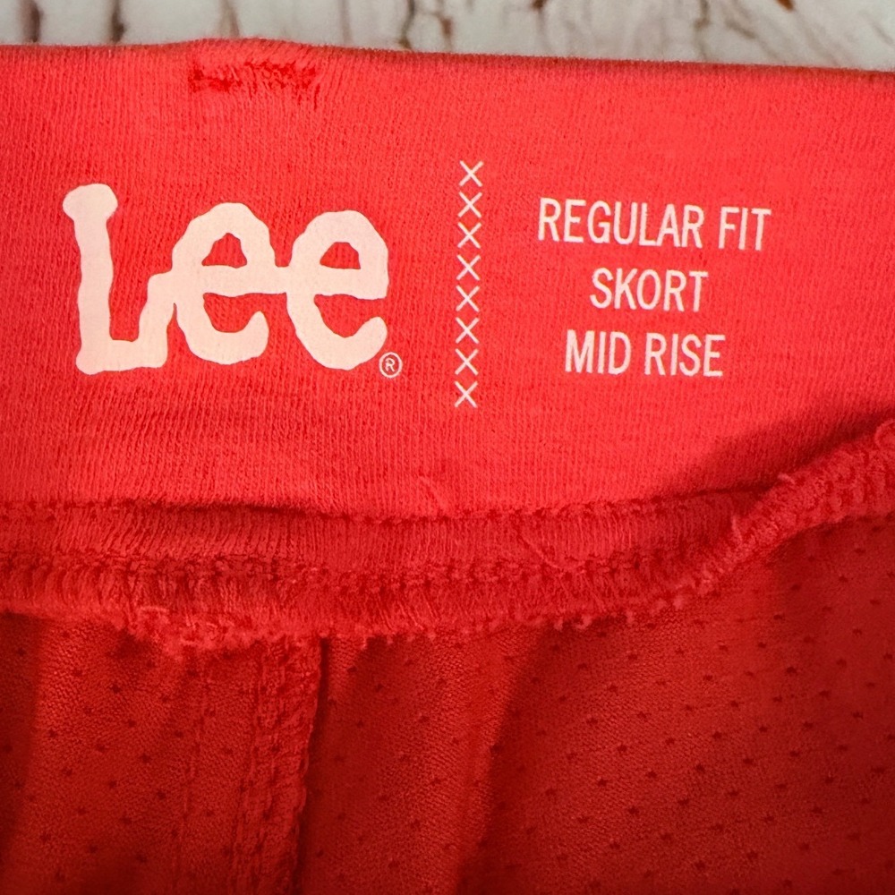 Lee Skort Women's 8 Coral Regular Fit Mid Rise Mini Stretch Gorpcore Activewear - Picture 8 of 9